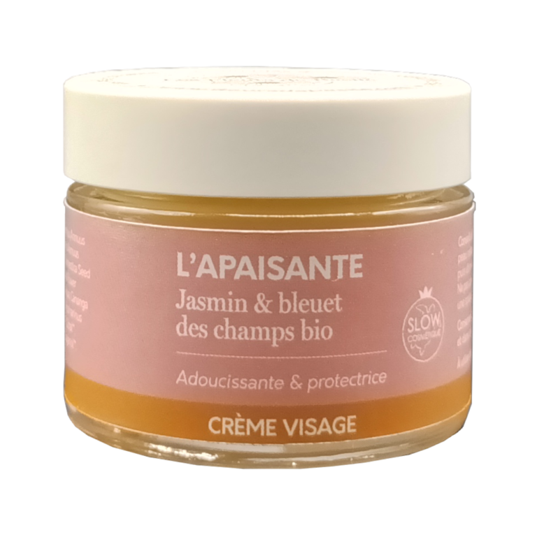 Crème visage L’Apaisante jasmin et bleuet des champs bio
