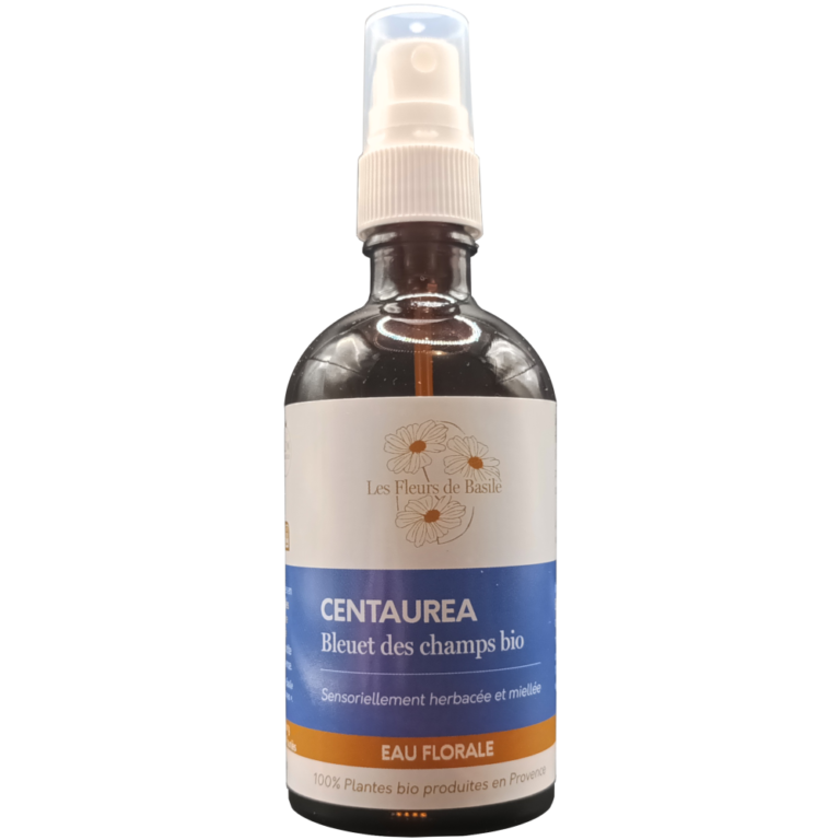 Spray d’eau florale Centaurea bleuet des champs bio en flacon