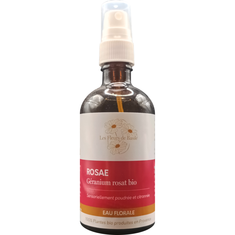 Spray d’eau florale ROSAE géranium rosat bio en flacon