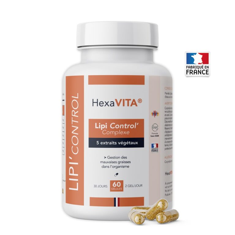 Flacon HexaVITA Lipi Control Complexe, complément pour gestion des graisses