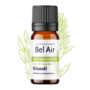 Flacon d'huile essentielle de Niaouli bio.