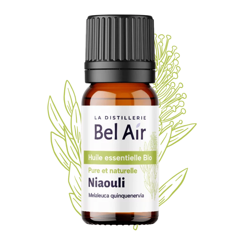 Flacon d'huile essentielle de Niaouli bio.