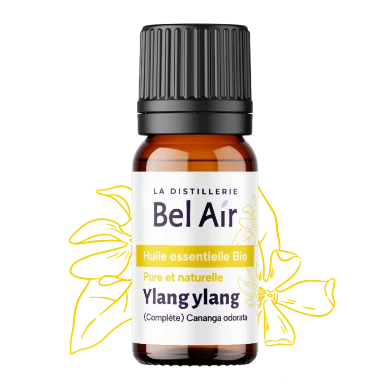 Flacon d’huile essentielle bio Ylang ylang Bel Air, packshot
