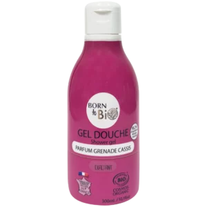 Flacon de Gel Douche Grenade Cassis bio de la marque Born to Bio.