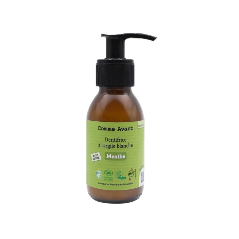 Flacon pompe dentifrice à l’argile blanche menthe Comme Avant bio