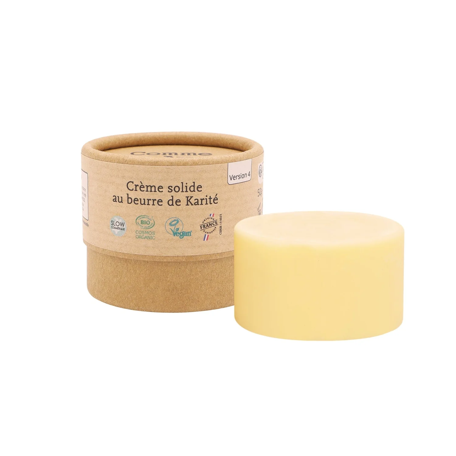 Crème solide karité bio nourrissante visage et corps, fabriquée à Marseille
