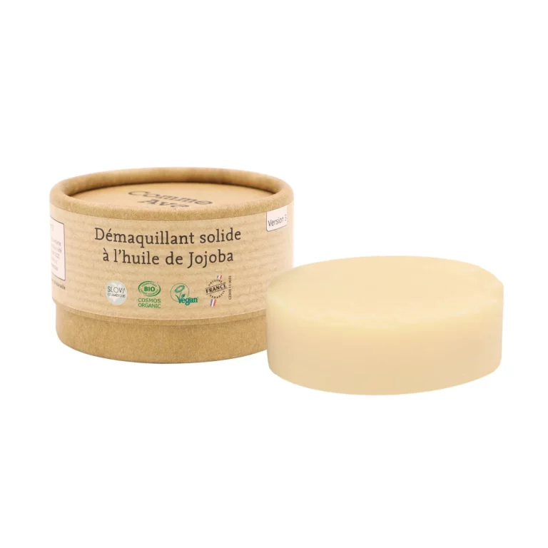 Démaquillant solide Comme Avant à l’huile de jojoba, galet crème