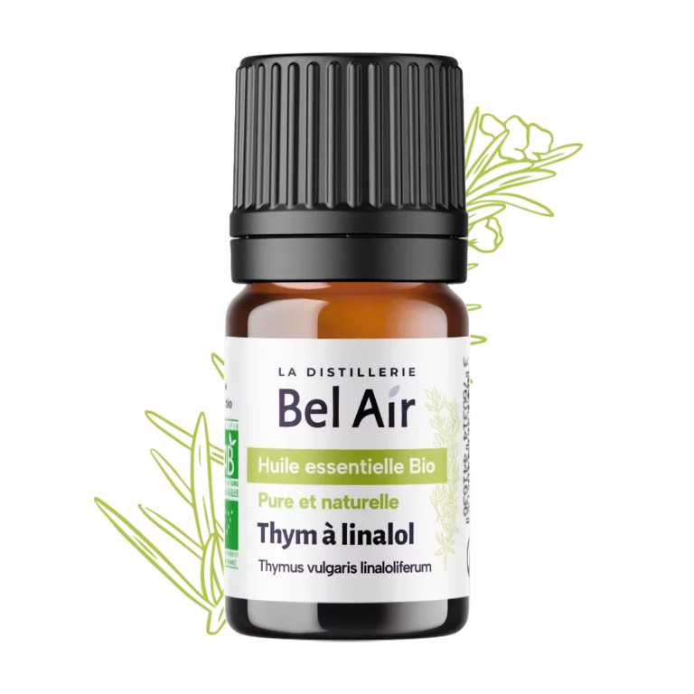 Huile essentielle bio thym à linalol Bel Air, flacon ambré