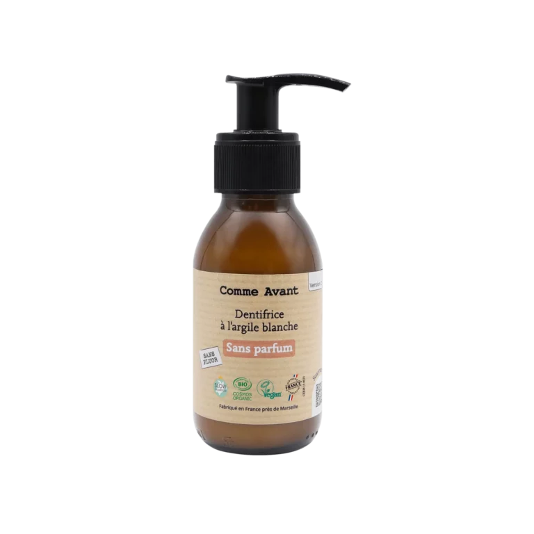 Flacon pompe dentifrice Comme Avant sans parfum à l’argile blanche