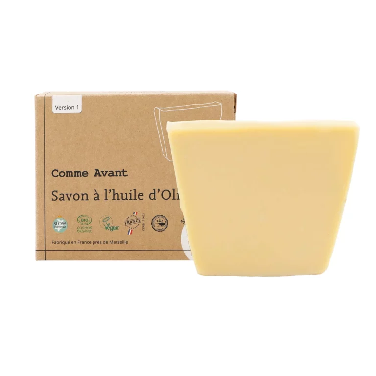 Savon solide à l’huile d’olive Comme Avant avec boîte kraft