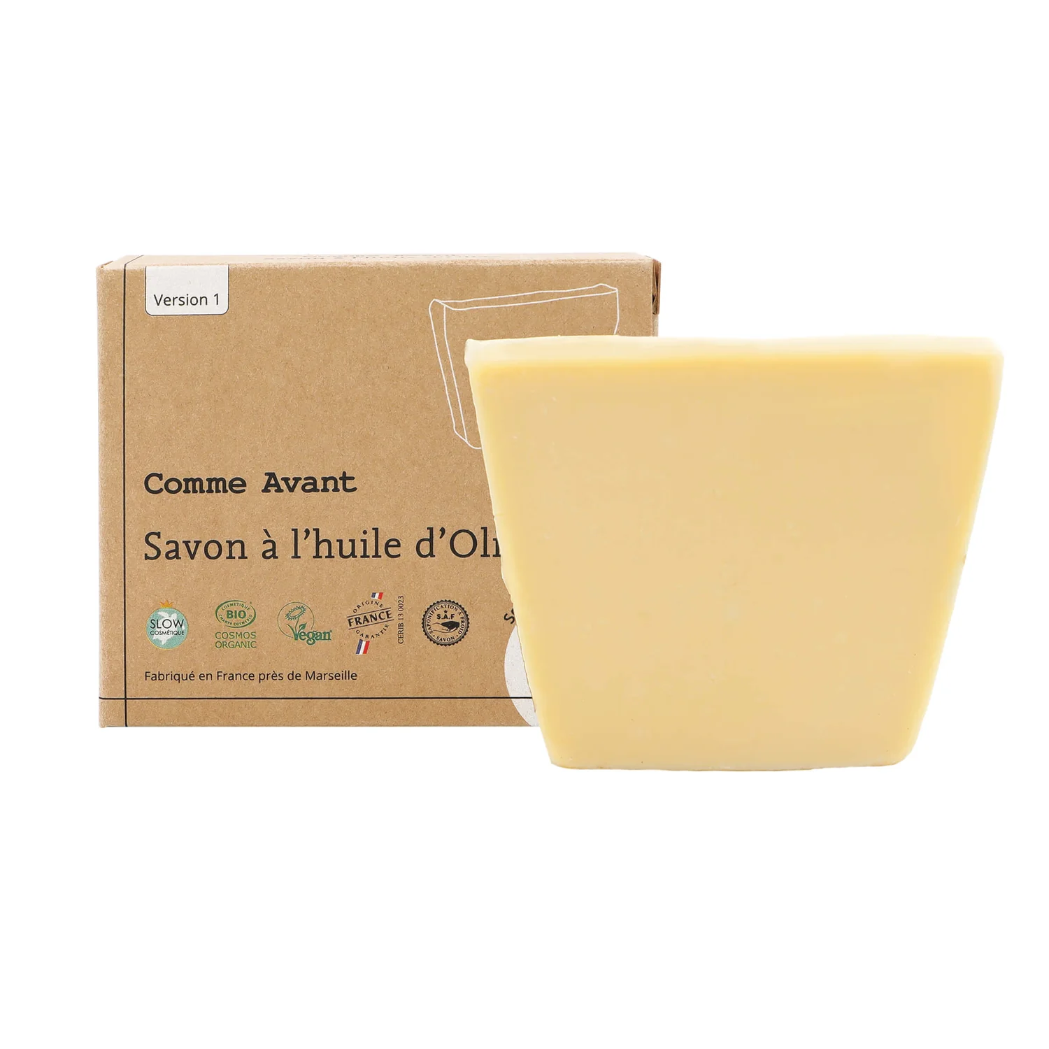 Savon à l’huile d’olive bio surgras naturel fabriqué à Marseille