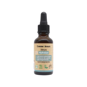 Sérum hydratant bio naturel à l’acide hyaluronique et luzerne Comme Avant – flacon pipette 30ml