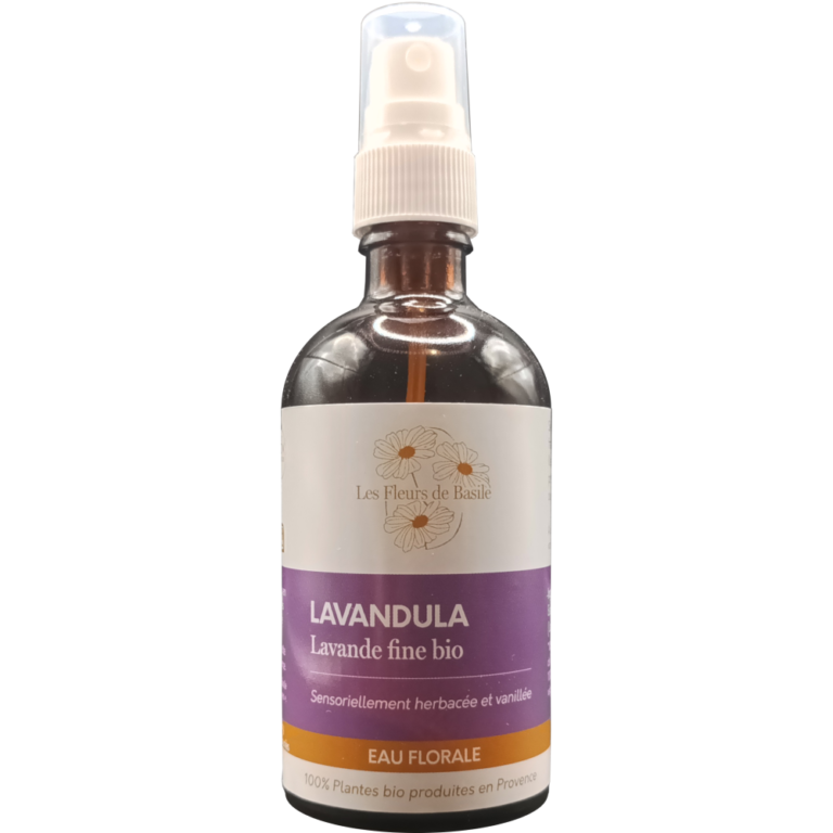 Eau florale lavande fine bio en flacon spray Les Fleurs de Basile