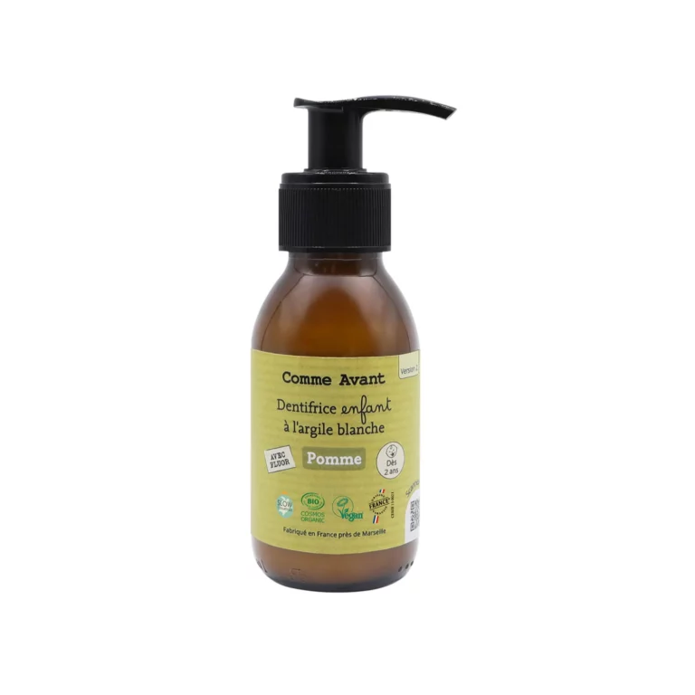 flacon pompe dentifrice enfant argile blanche pomme Comme Avant