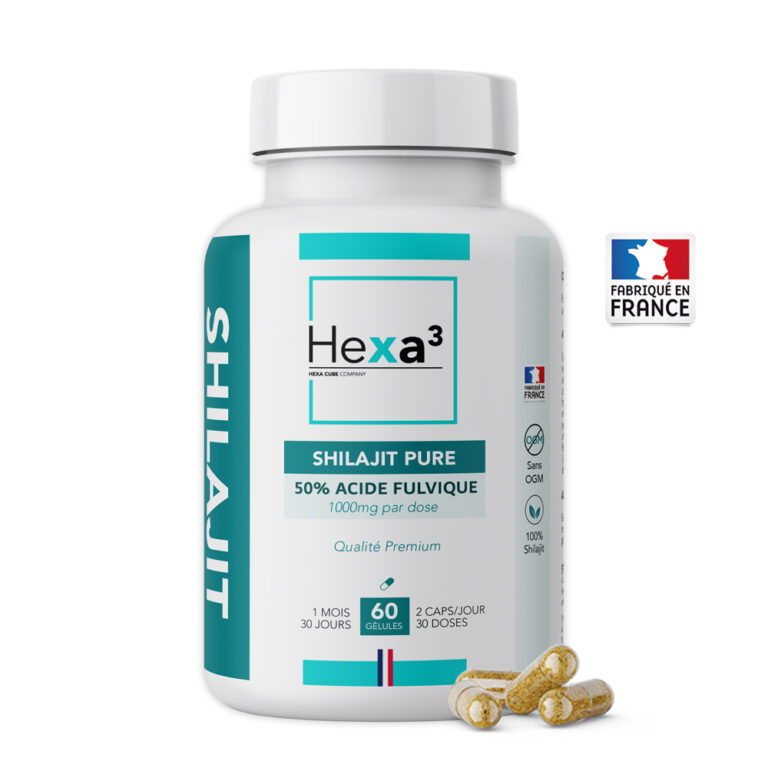 Flacon Hexa3 Shilajit Pure 60 gélules, complément alimentaire