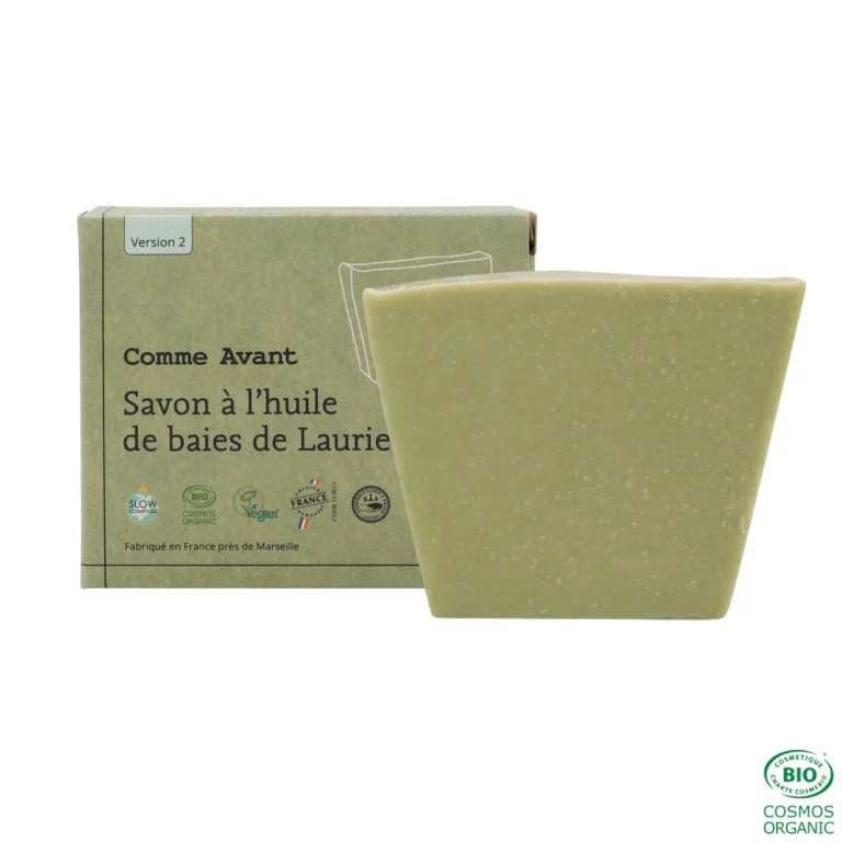 Savon solide vert à l’huile de baies de laurie Comme Avant