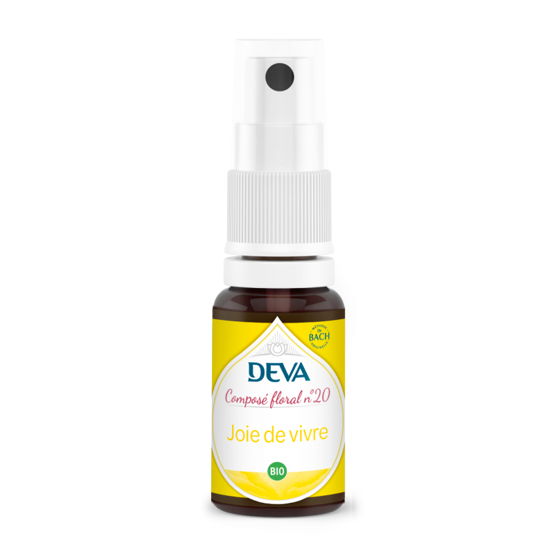 Flacon spray DEVA Joie de vivre composé floral bio n°20