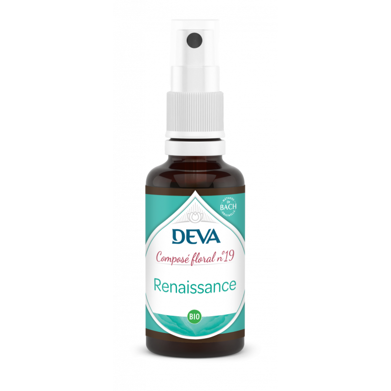 Flacon spray DEVA Renaissance composé floral bio n°19