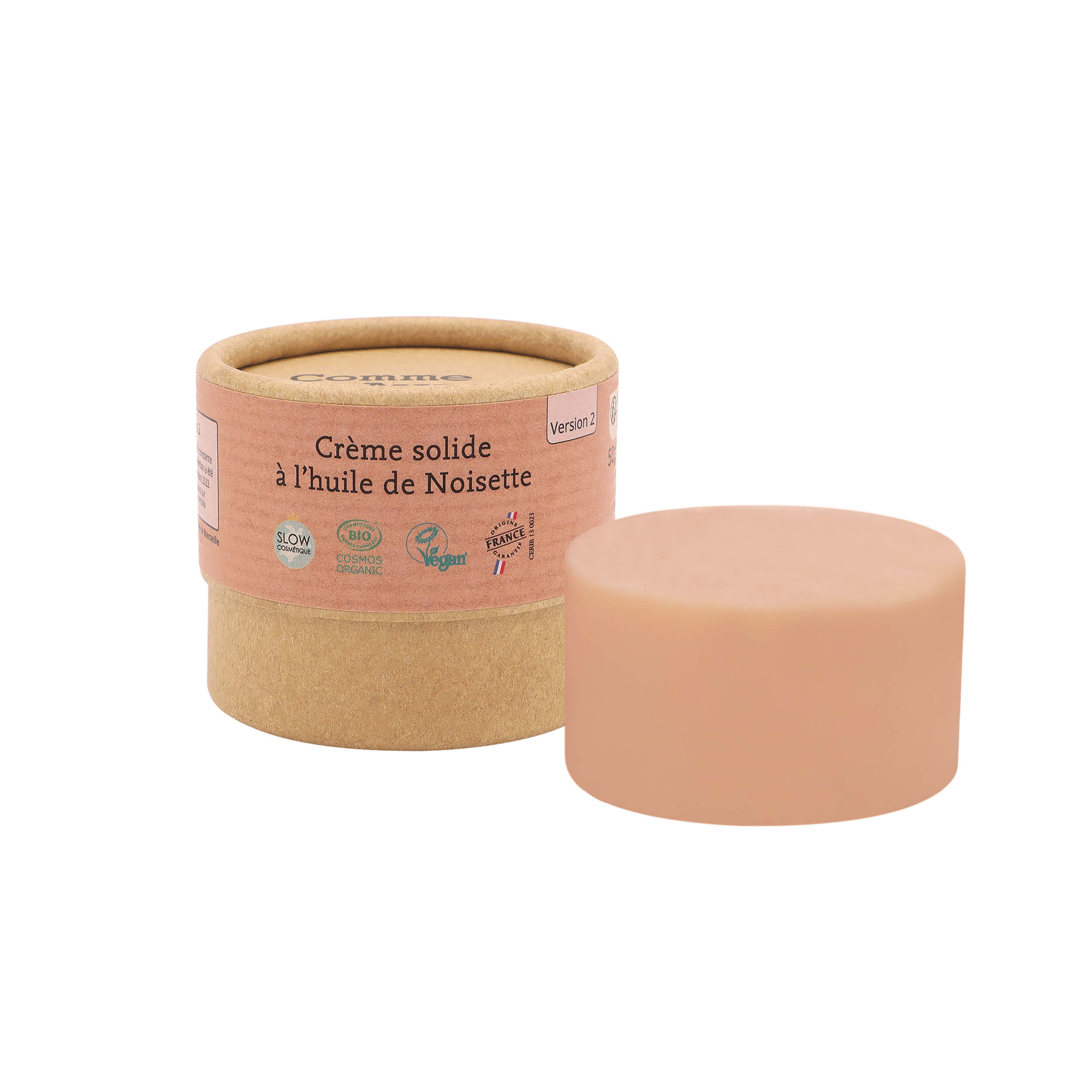 Crème solide noisette bio Comme Avant pour peaux à imperfections